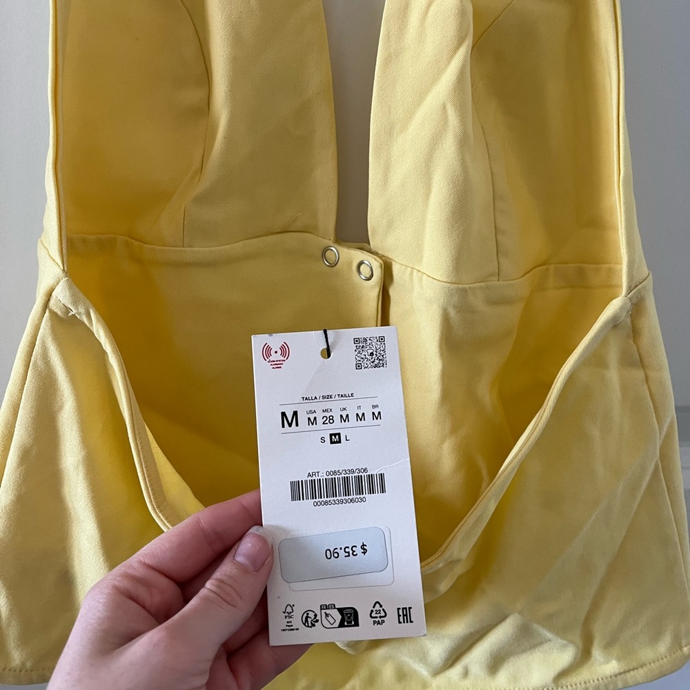 NWT Zara Yellow Halter Top - Med - Picture 7 of 9